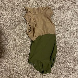 Luckyleo Dance wear- green and brown leotard.